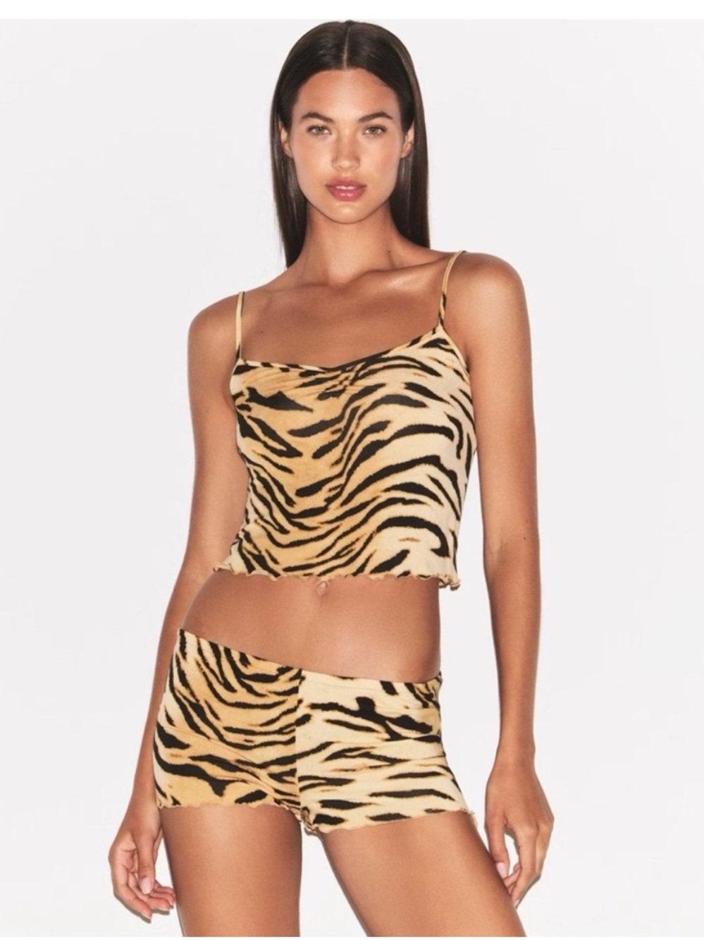 NWT SKIMS Sleep Tiger Cami Shorts Pajamas Set Size XS